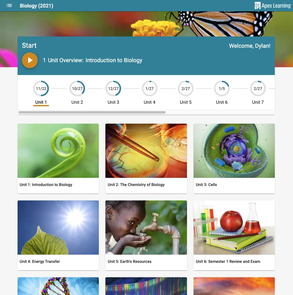 ALVS Biology Course Screenshot