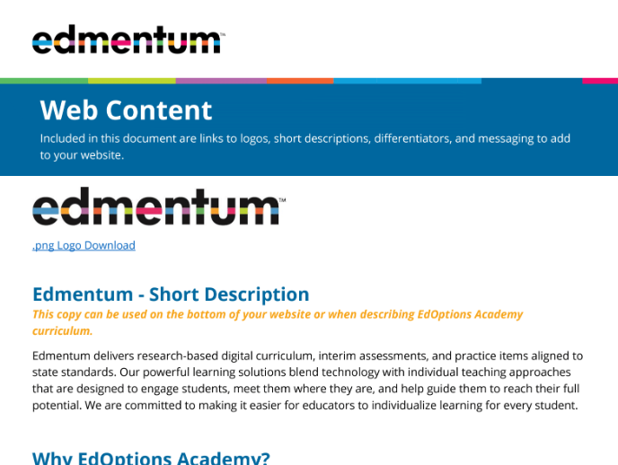 Ed Options Web Content