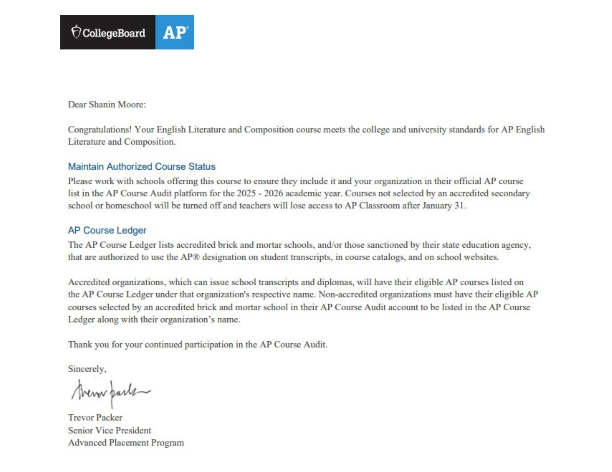 English Literature and Composition