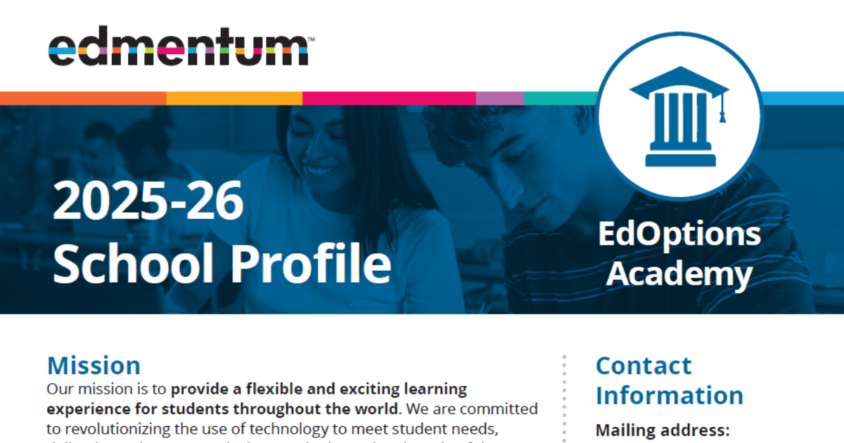 EdOptions Academy School Profile Edmentum