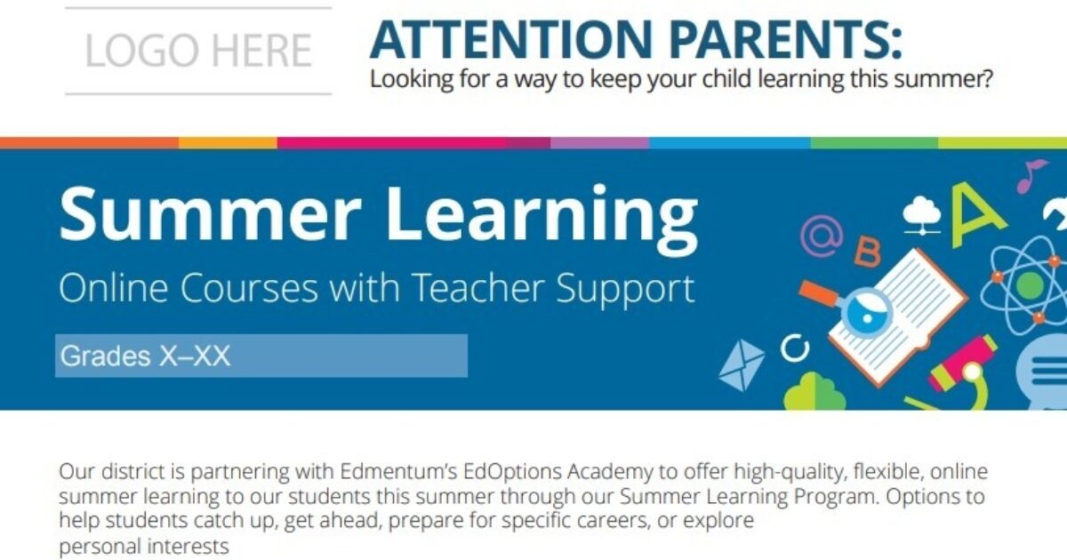 Summer Learning Flye | Edmentum