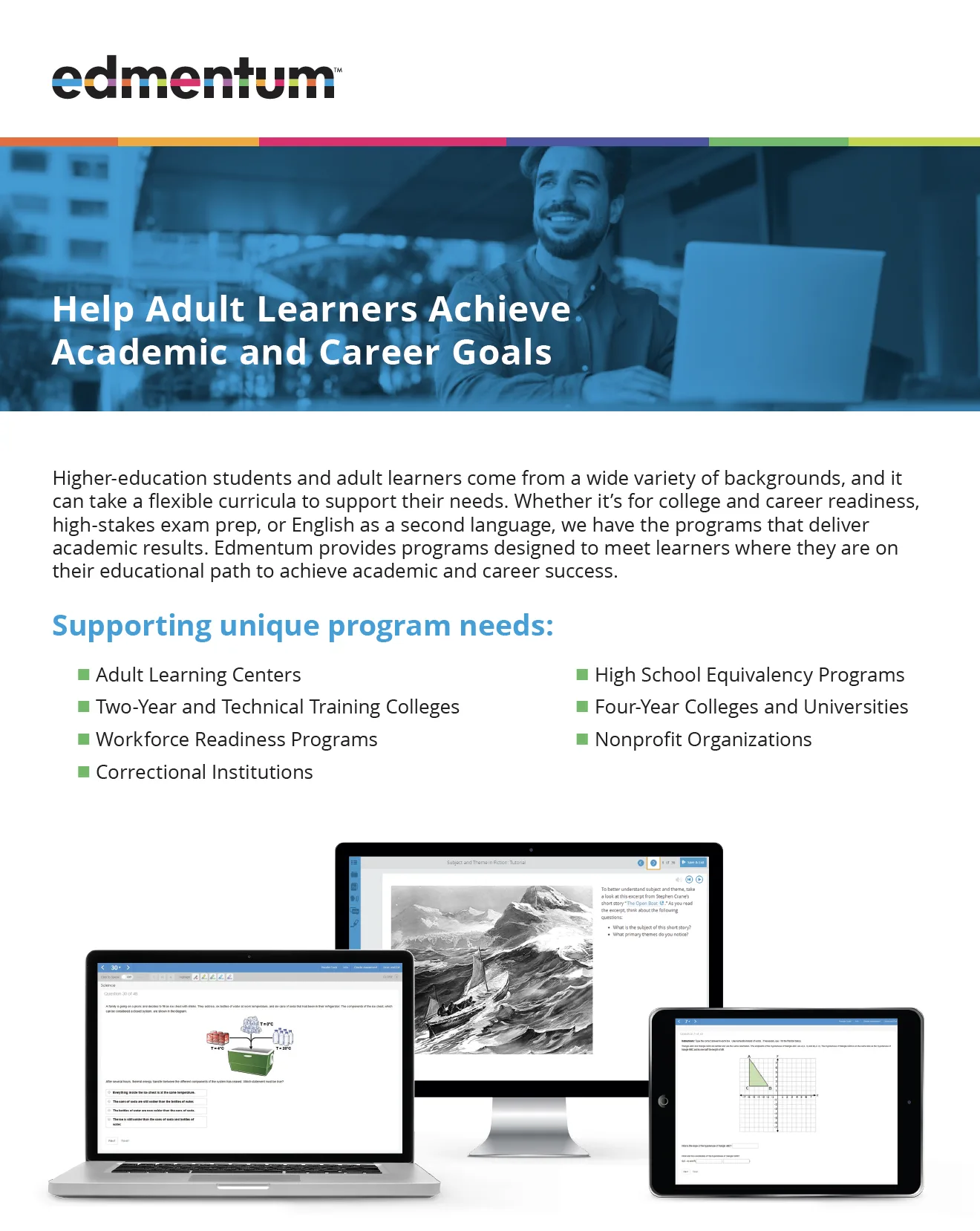 Adult and higher ed learners