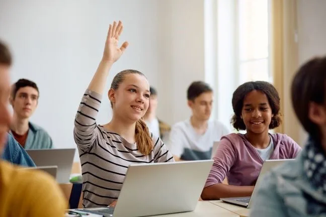 High school students classroom