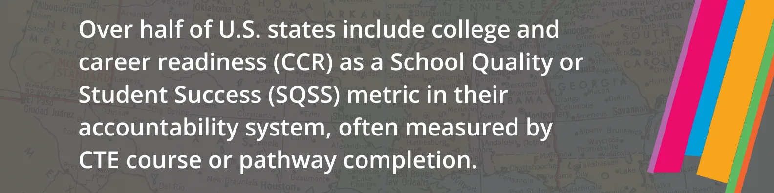 Over half of the states include college and career readiness (CCR), often measured by CTE course or pathway completion.