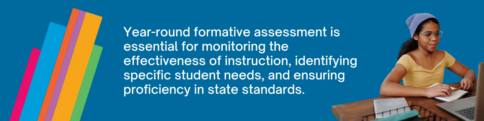 Year-round formative assessment is essential for monitoring the effectiveness of instruction, identifying specific student needs, and ensuring proficiency in state standards.