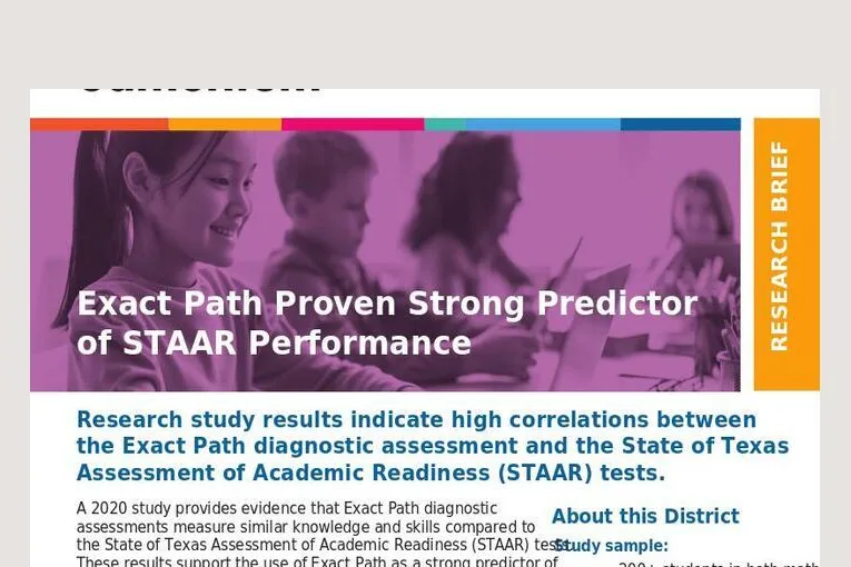 Exact Path Insights and STAAR Correlational Study